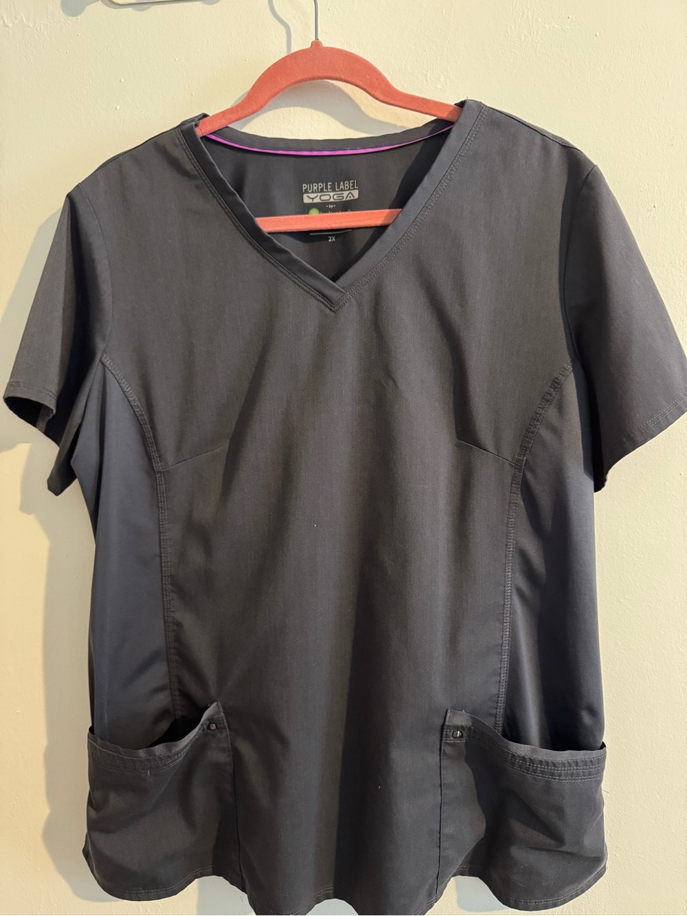 Grey Healing Hands Purple Label Yoga Scrub Top
